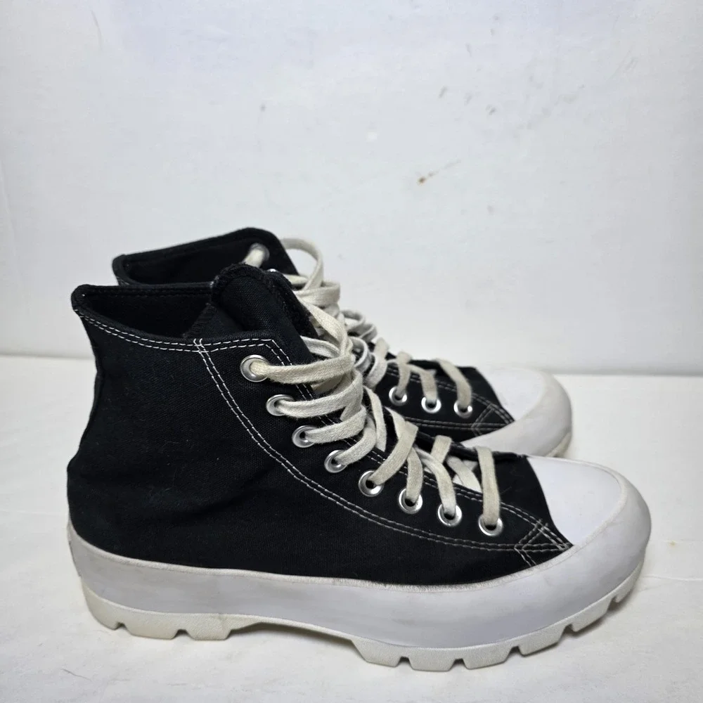 Converse Chuck Taylor All Star Lugged Hi Black Platform Sneakers Women's 8.5 - Picture 4 of 9